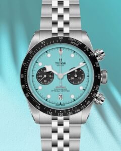 tudor tiffany blue cadran turquoise rare — montre vintage Tudor avec cadran bleu tiffany très recherché par les collectionneurs.