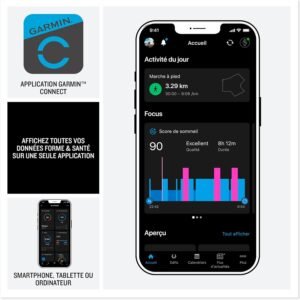 Garmin Vivoactive 6 affichant Body Battery et les données de santé quotidiennes sur un cadran lumineux.