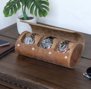 Boîte à montre de voyage pour 3 montres type rouleau pour transport sécurisé