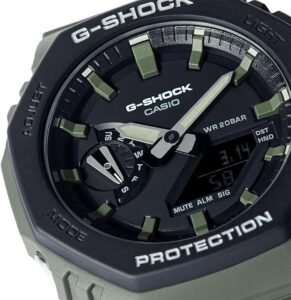 Cadran montre G-Shock noir et vert affichage analogique quartz étanche 200m