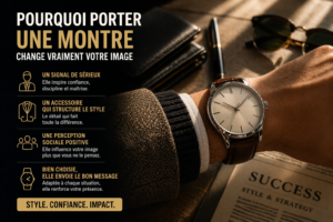 porter une montre améliore l’image personnelle avec montre élégante au poignet illustrant la perception sociale et le style masculin élégant