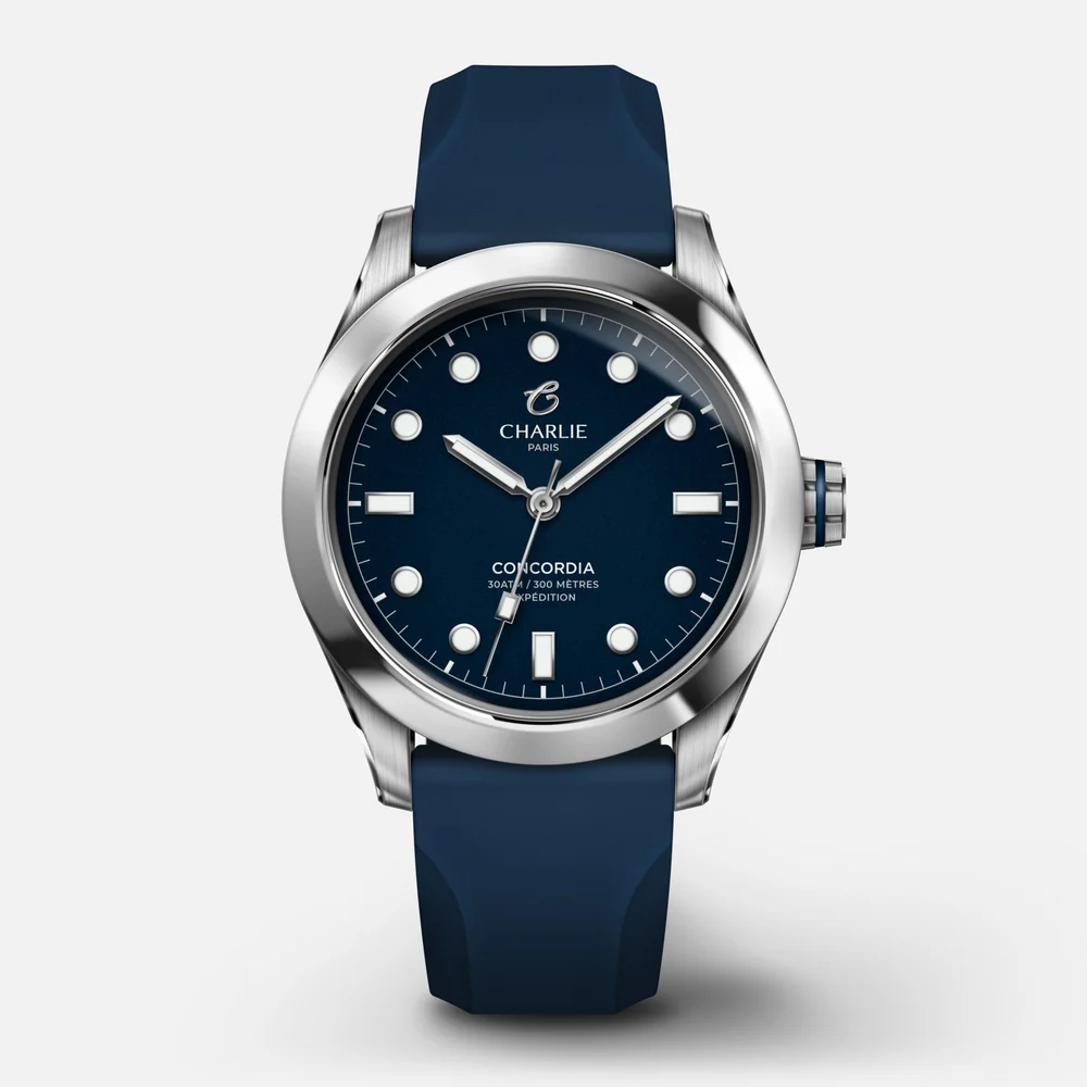 Charlie Paris Concordia bleu Antarctique 38 mm